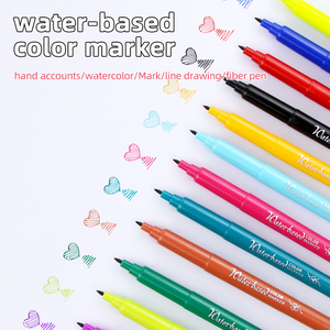 علامات فنية ملونة مخصصة غير سامة للألوان المائية من الألياف خط Nib مع مجموعة تغليف - Product Image 2