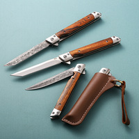 Couteau de poche utilitaire DIY professionnel en acier inoxydable 3CR13 avec manche en bois pour la chasse et les hommes