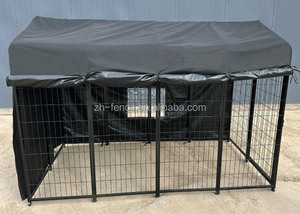 Heavy Duty Outdoor Metal <strong>Dog</strong> <strong>Cage</strong> Strong Carbon Steel Kennel with Rail Fence Home Farm Fence Posts Pressure Treated Wood Nature - Product Image 2