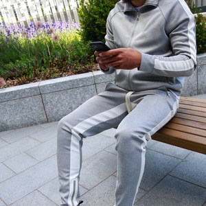 <span class=keywords><strong>Costume</strong></span> <span class=keywords><strong>tendance</strong></span> pour <span class=keywords><strong>homme</strong></span> printemps-automne, décontracté, patchwork, <span class=keywords><strong>couleur</strong></span> contrastée, col montant, pull et pantalon, ensemble deux pièces - Product Image 3