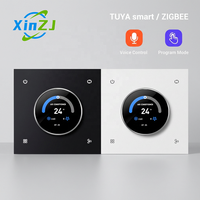 XZJ Tuya Thermostat intelligent à bouton rotatif trois-en-un pour chauffage au sol et climatisation, panneau de commande domotique, ventilateur Zigbee, interrupteur mural intelligent