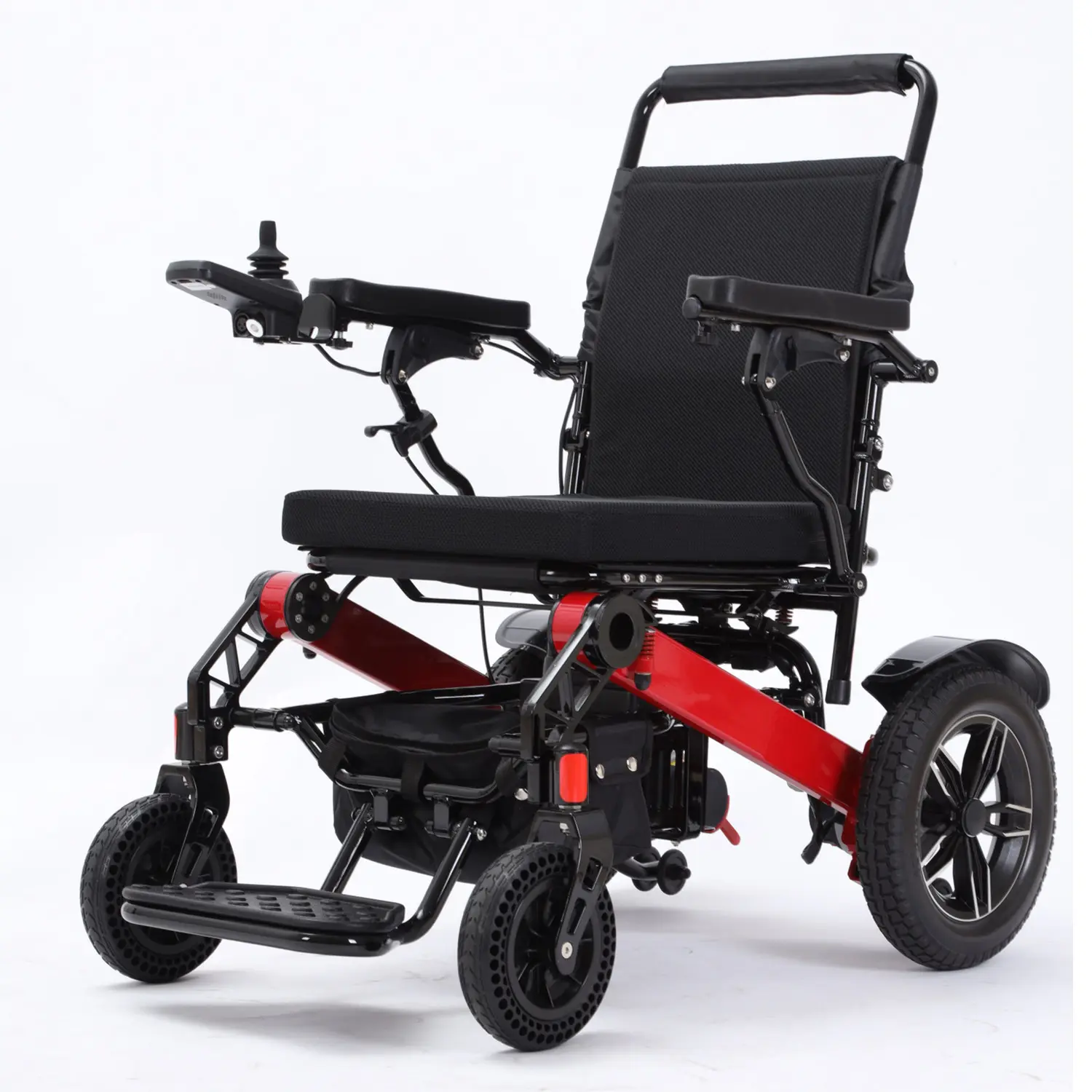 รถเข็นคนพิการแบบพับได้รถเข็นไฟฟ้าแบบพกพาแบตเตอรี่ลิเธียมสำหรับผู้พิการน้ำหนักเบาเร็วที่สุด