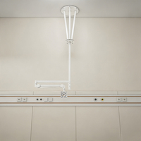 Nouveau bras de surveillance médicale blanc à fixation au plafond avec inclinaison à 90 degrés, construction en alliage d'aluminium, capacité de charge de 2 à 4 kg