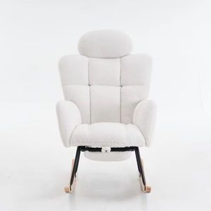 Moderna Poltrona Reclinabile a Dondolo Bianca per Soggiorno, Ufficio o Appartamento d'Albergo - Product Image 1