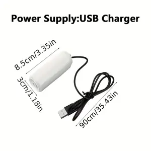 משאבת אוויר אקווריום usb עם אוויר אבן אוורור מיני פלסטיק מחומצן דיג מיכל 1pc/2pcs משאבת חמצן - Product Image 2