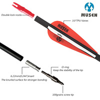 Flèches en carbone mixtes Musen Archery OD7.8mm 30 pouces Spine 500 pour tir à l'arc composé et recurve, entraînement récréatif