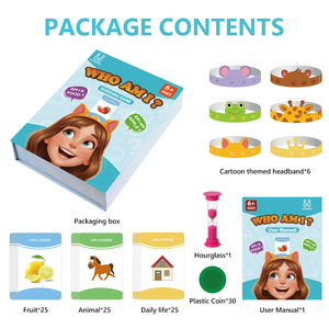 Juego <span class=keywords><strong>de</strong></span> Mesa Global Bridge WHO AM I, Juego Educativo Familiar, Juego <span class=keywords><strong>de</strong></span> Adivinanzas <span class=keywords><strong>para</strong></span> Niños <span class=keywords><strong>de</strong></span> <span class=keywords><strong>6</strong></span>+ Años con 75 Cartas y <span class=keywords><strong>6</strong></span> Diademas - Product Image 5