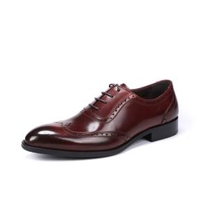 รองเท้าออกซ์ฟอร์ดหนังแท้คุณภาพสูงสั่งทำพิเศษสำหรับผู้ชาย ดีไซน์ทันสมัย ระบายอากาศได้ดี เหมาะสำหรับงานแต่งงาน งานเลี้ยง และใส่ลำลอง - Product Image 6