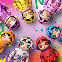 POPMART MEGA SPACE MOLLY 400% JON BURGERMAN SPACE CADETS — Коллекционные фигурки из ПВХ в стиле аниме для декора дома, таинственная коробка-сюрприз