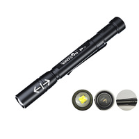 Lampe torche stylo en alliage d'aluminium étanche et zoomable, rechargeable par USB, LED haute luminosité, avec clip de poche pour le camping et l'EDC