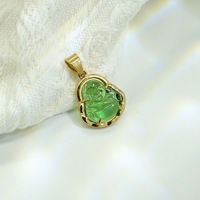 Mini 18 Karat Gold Edelstahl glänzend gefärbtes Glas Mark Maitreya Buddha Anhänger Schmuck mit großem Bauch Maitreya