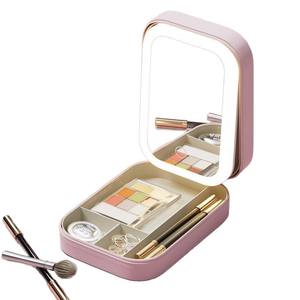 Miroir LED intelligent pour la maison, boîte de rangement pour le maquillage, nouveau design, remise sur les achats mixtes, tendance, portable, trousse de maquillage de voyage avec miroir - Product Image 2