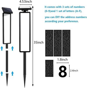 Letreros Solares para Direcciones, Números de Casa para Exteriores, Recargables, LED, Iluminados - Product Image 2