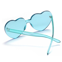 Nouvelles Lunettes de Soleil Unisexe 2023 Épaisses, Monture Cœur Sans Cadre en PC, Couleur Bonbon, Verres Océaniques, Tendance Européenne et Américaine, Protection UV400