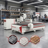 Routeur CNC haute vitesse 6 kW 1325 avec table à vide, machine de gravure sur bois 3 axes 3D, NC Studio, pour la fabrication de meubles et de portes de placards