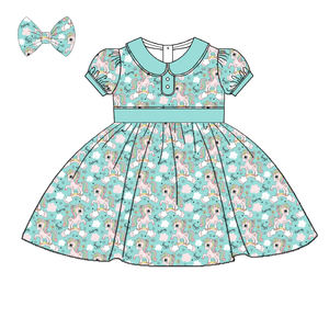 เดรสเด็กผู้หญิงพร้อมคลิปหนีบ<span class=keywords><strong>ผม</strong></span>พิมพ์ลายยูนิคอร์น - Product Image 2