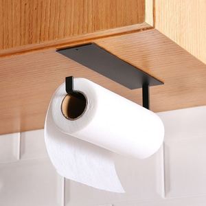 Support mural multifonctionnel moderne en métal, sans perçage, auto-adhésif pour essuie-tout, idéal pour cuisine et salle de bain – Offre Spéciale - Product Image 1