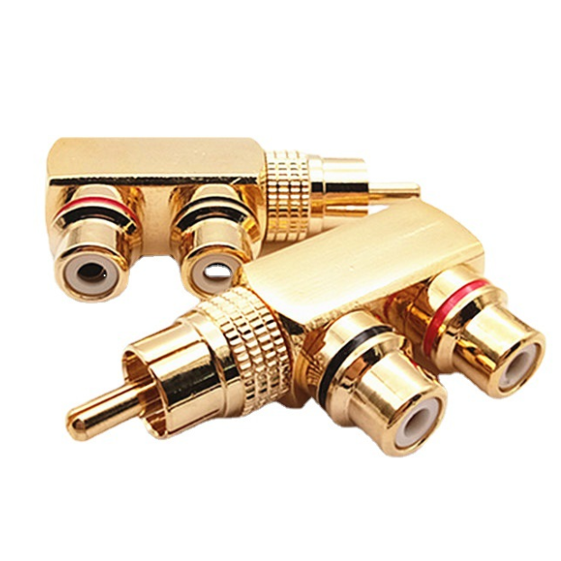 CopperRCA Y Splitter Audio Adapter 1RCA Male to 2 RCA Female