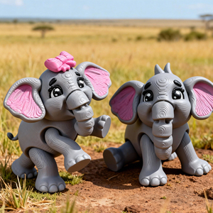 Elefante de Cristal Flexible Impreso en 3D de Vashine, Juguete para Niños, Regalo, Recuerdo de Animales del Zoológico, Juguetes Impresos en 3D - Product Image 2