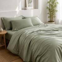 Parure de lit en bambou lyocell avec drap-housse rafraîchissant 100 % fibre de bambou, 300 fils, taille King Size, vente en gros, avec emballage
