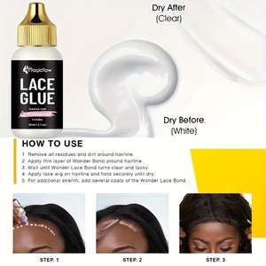 Colle pour perruque à dentelle frontale en gros, 38 ml/1,3 oz, imperméable, forte tenue, logo personnalisé, couvercle doré, adhésifs pour cheveux, dissolvant, styles - Product Image 4