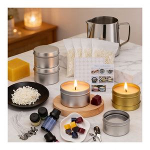 Vase à bougie personnalisé avec couvercle, boîte de luxe pour le remplissage de cire naturelle, présentation au détail, assortiment, présentoir - Product Image 4