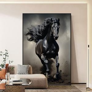Peintures d'animaux modernes en gros, impression HD personnalisée, chevaux, lampes LED décoratives pour la maison, art mural, peinture en porcelaine cristalline - Product Image 4
