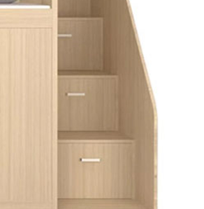 Factory Modern Design Capsule <strong>Bunk</strong> <strong>Bed</strong> Solid <strong>Wood</strong> with Partition Bookshelf &amp; Drawer-type Staircase for Home Youth Dormitory - Product Image 6