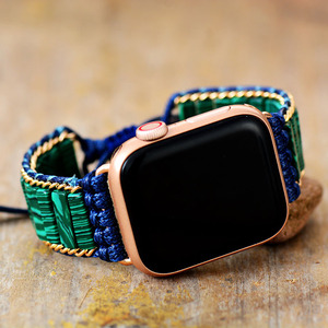 สายนาฬิกา Apple Watch แบบถักมือ สีเขียวและน้ำเงิน ดีไซน์แบบกำไลข้อมือ แฟชั่นสำหรับสมาร์ทวอทช์ Apple Watch - Product Image 1