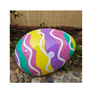 Huevos de Pascua Grandes y Coloridos de Fibra de Vidrio Ecológicos, Diseño Art Deco, Hechos a Mano, Duraderos para Decoración de Jardín al Aire Libre, Recubiertos con Resina - Product Image 6