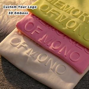 High Quality Custom Logo Embossing Emboss T-<b>shirts</b> <b>Men</b> 3D Embossed Printing T <b>Shirt</b> - Product Image 1
