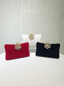 Nuevo Bolso de Noche de Terciopelo para Mujer, Cartera Rígida con Marco Floral y Cierre, Bolsos de Fiesta con Cadena Desmontable para Hombro, Bolsos Bandolera - Product Image 2