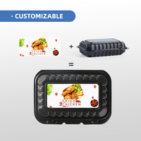 Contenants à clapet noirs en MFPP 9x9 de 1200 ml (40 oz) pour plats à emporter, boîtes jetables pour livraison rapide de repas