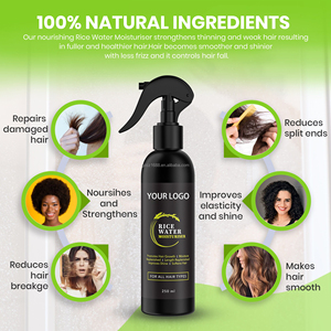 Marque Blanche Bio Naturel Cheveux Africains Anti-Pelliculaire Sans Rinçage Hydratant Spray Huile Capillaire à l'Aloe Vera et Eau de Riz - Product Image 3