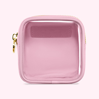 Vente en gros de petites pochettes à monnaie transparentes en PVC de couleur bonbon, pochette mini transparente en nylon