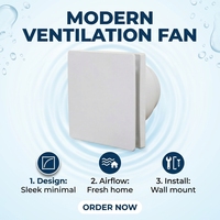 Ventilateur d'extraction de plafond étanche 4 pouces silencieux à alimentation CA pour salle de bain domestique avec volet anti-refoulement