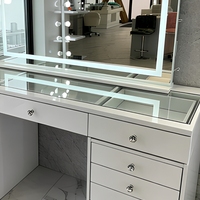Table de maquillage blanche avec miroir, bureau de coiffure avec tiroirs de rangement pour chambre à coucher et salon