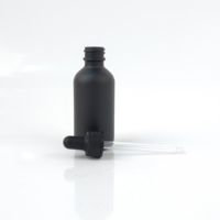Flacons compte-gouttes à pipette ronde en verre pour huiles essentielles noires mates de 1oz 2 oz 4 oz avec compte-gouttes Flacon Boston de 60ml 120ml
