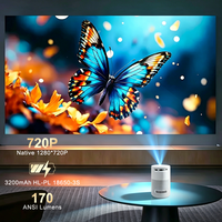 Proyector Portátil con Batería Android 14.0, Reproducción Inalámbrica Integrada, WiFi Inteligente, BT, Cine en Casa, Beamer, Proyector