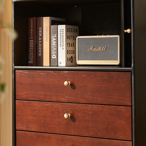 Mobile contenitore in <span class=keywords><strong>legno</strong></span> massello di lusso in stile antico francese, mobiletto nero <span class=keywords><strong>per</strong></span> soggiorno in stile americano - Product Image 3