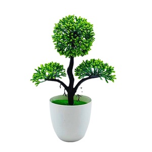 Arbre Bonsaï Artificiel en Pot, Plante Décorative d'Intérieur, 56 Fleurs en Plastique, Arbre à Monnaie, Couleur Verte - Product Image 5