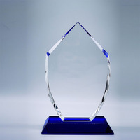 Nouveau Design Vierge Honneur Souvenirs Cadeaux Transparent Trophée Cristal Verre Trophée Cristal Award Plaque