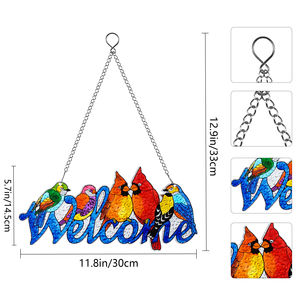 זכוכית מגולף חוצי גבול שש ציפורים, תליון קישוט וצייד שמש - Product Image 5