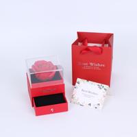 Boîte en acrylique AYOYO, fleurs décoratives, roses préservées pour la Saint-Valentin, le Nouvel An, le mariage, Noël, boîte à bijoux avec fleurs éternelles