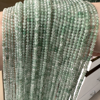 Perles en pierre naturelle facettées de 2 mm, 3 mm, 4 mm, cristal, pierre précieuse, quartz fraise vert, perles en vrac pour la fabrication de bijoux