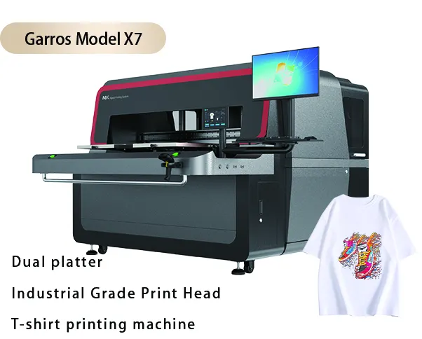 2 플랫폼 고속 인쇄기로 의류 dtg 프린터 디지털 t 셔츠 프린터에 직통 고품질 산업 섬유