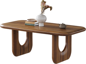 Table basse rectangulaire en bois MDF de style <span class=keywords><strong>vintage</strong></span> de ferme avec coins ronds pour meubles de salon à la maison - Product Image 4