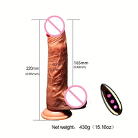 10 Modi Silikon+ABS Plüsch-Dildo Vibrator für Frauen G-Punkt Sexspielzeug Fernbedienung Starke Saugkraft Realistische Berührung 42°C Heizung Magnetisch