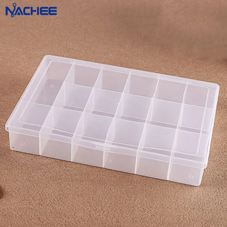China Factory Make With Dividers Durable 17 Grids Clear Plastic Storage Container Transparent Waterproof PP Plastic Box