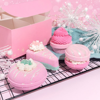 Fournitures pour bombes de bain en gros, lot de 4 bombes de bain pour bébé en forme de beignets, pour emballage personnalisé
